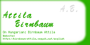 attila birnbaum business card